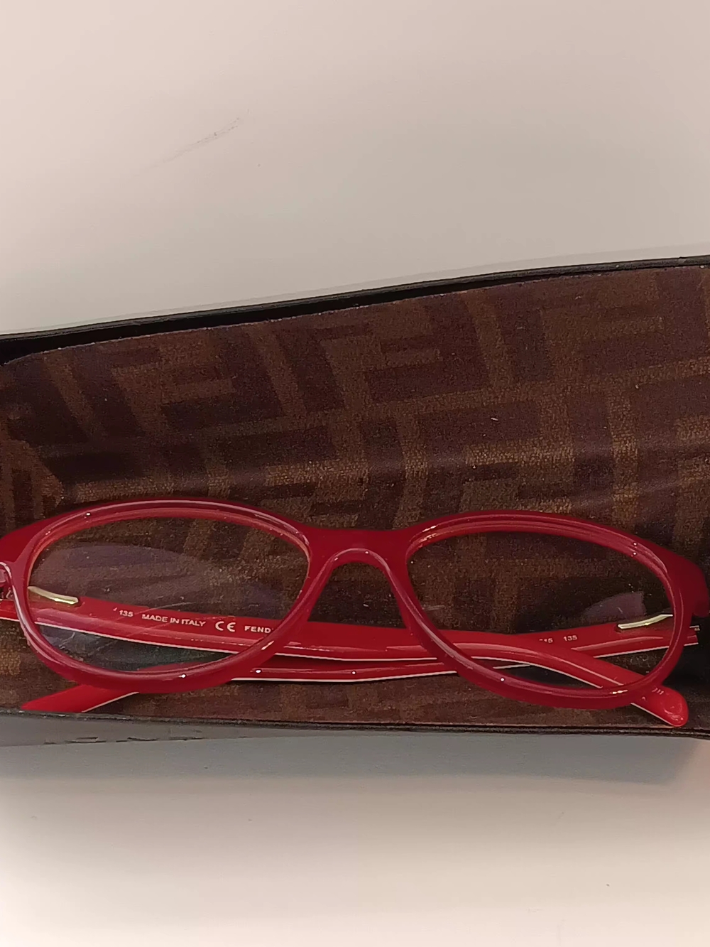 Fendi Eyeglasses Frame F1025 615 Red With Zucca Logo Print Cat Eye Boho Chic 90s